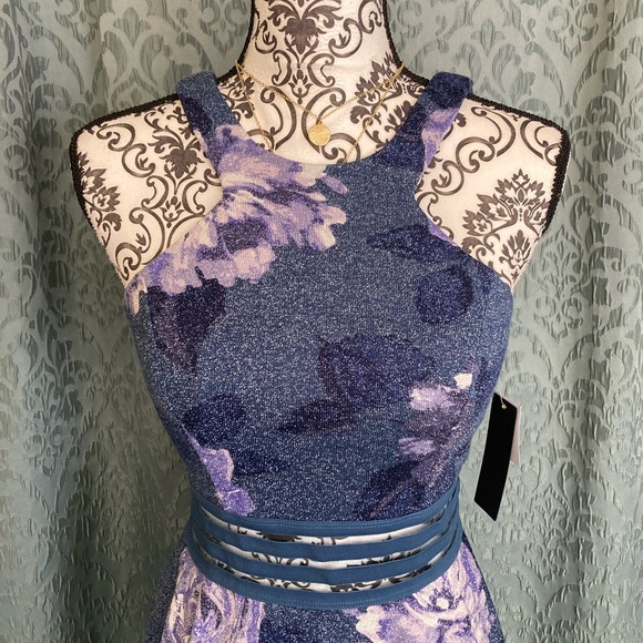 City Studio | NWT Glitter Floral Print Skater Dress - Picture 4 of 9